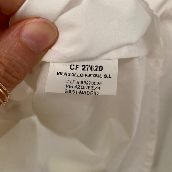 Women’s Vilagallo White Button Down 100% Cotton Embellished Shirt Size 38 - Picture 9 of 10